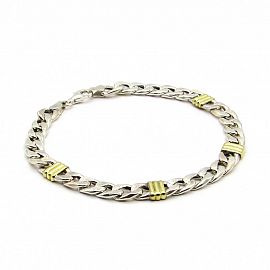 PULSERA GROUMET 1  21CM /PLATA Y ORO
